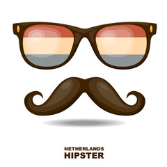 Netherlands Hipster. Vector illustration