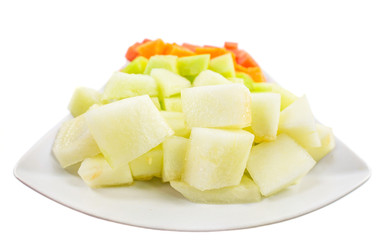 Cube Sized Melons And Honeydew