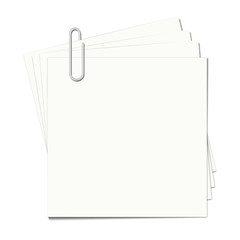 Sheets of paper with paperclip