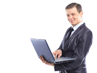 Businessman with a laptop.