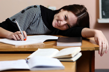 Female teacher in classroom