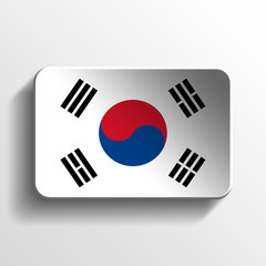 south korea 3d flag button