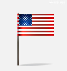 American Flag. Vector illustration.