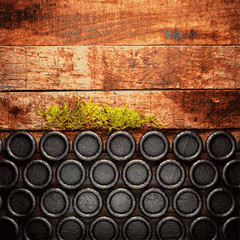 metal and wood background