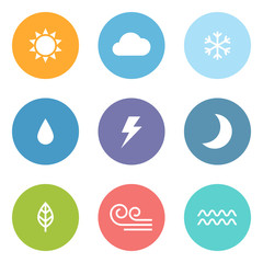 Flat style weather icons