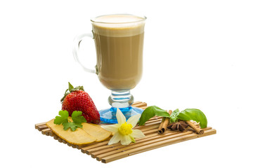 Coffee Late with Flower, mint, star-anise and cinnamon