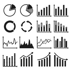 Infographic icons - charts and graphs.