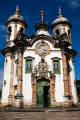Fototapeta premium View of the Igreja de Sao Francisco de Assis,ouro preto,brazil