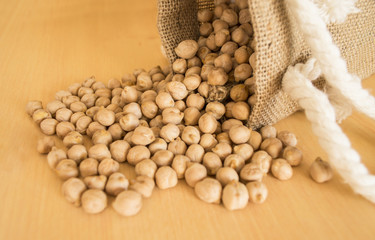 chick-peas beans in table