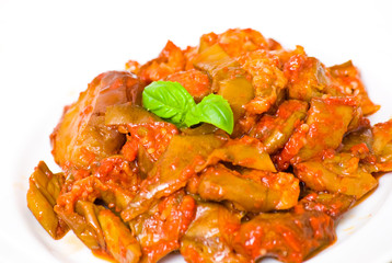roasted eggplant with tomatoes and celery