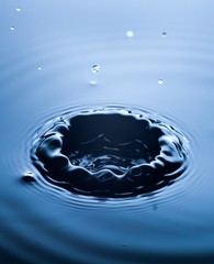Water splash close up with drops, fresh liquid