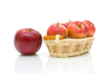 ripe apples on a white background