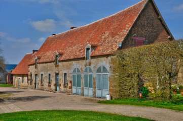 Fototapeta na wymiar renaissance castle of Carrouges farm in Normandie