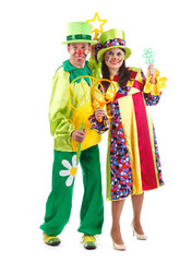 Merry clown at studio