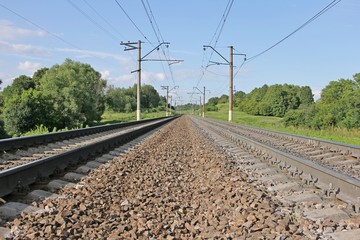 The railway. Summer landscape