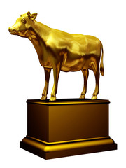 golden calf on a pedestal © diez-artwork