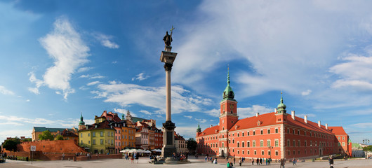 Panorama of the old town in Warsaw, Poland