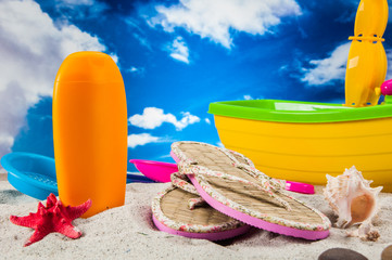 Sunny and colorful theme of summer, holidays