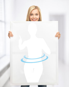 woman holding picture of dieting woman