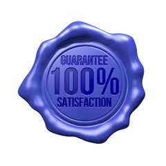 Blue Wax Seal - 100% Guarantee Satisfaction