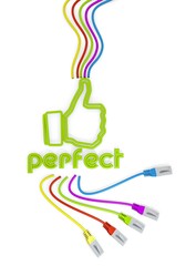 new icon with colourful network cable