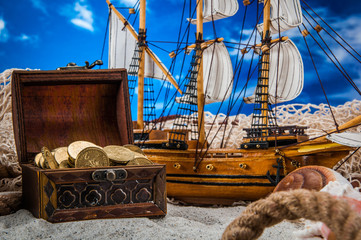 Decorative summer composition with hard light, vivid colors