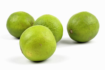 limes on the white background