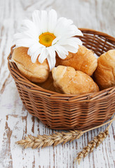 basket of fresh croissant