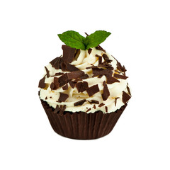 chocolate cupcake isolated