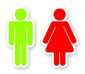 stickers of toilet symbols