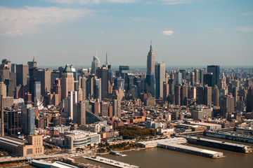 Fototapeta premium Manhattan, New York City. Aerial view of Hell's Kitchen Area in