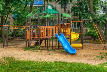 Children playground in the yard