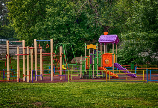 Children playground in the park