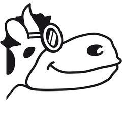 Cool Cow Face Cartoon
