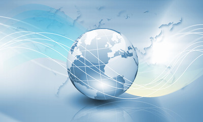 Planet earth and technology background