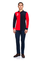 Man in fashion look isolated on white