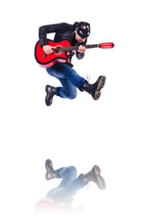 Fototapeta na wymiar Guitar player isolated on white
