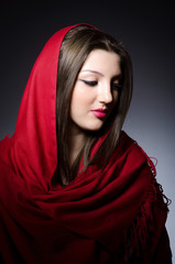 Muslim woman with headscarf in fashion concept