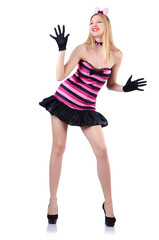 Tall woman in fashion concept