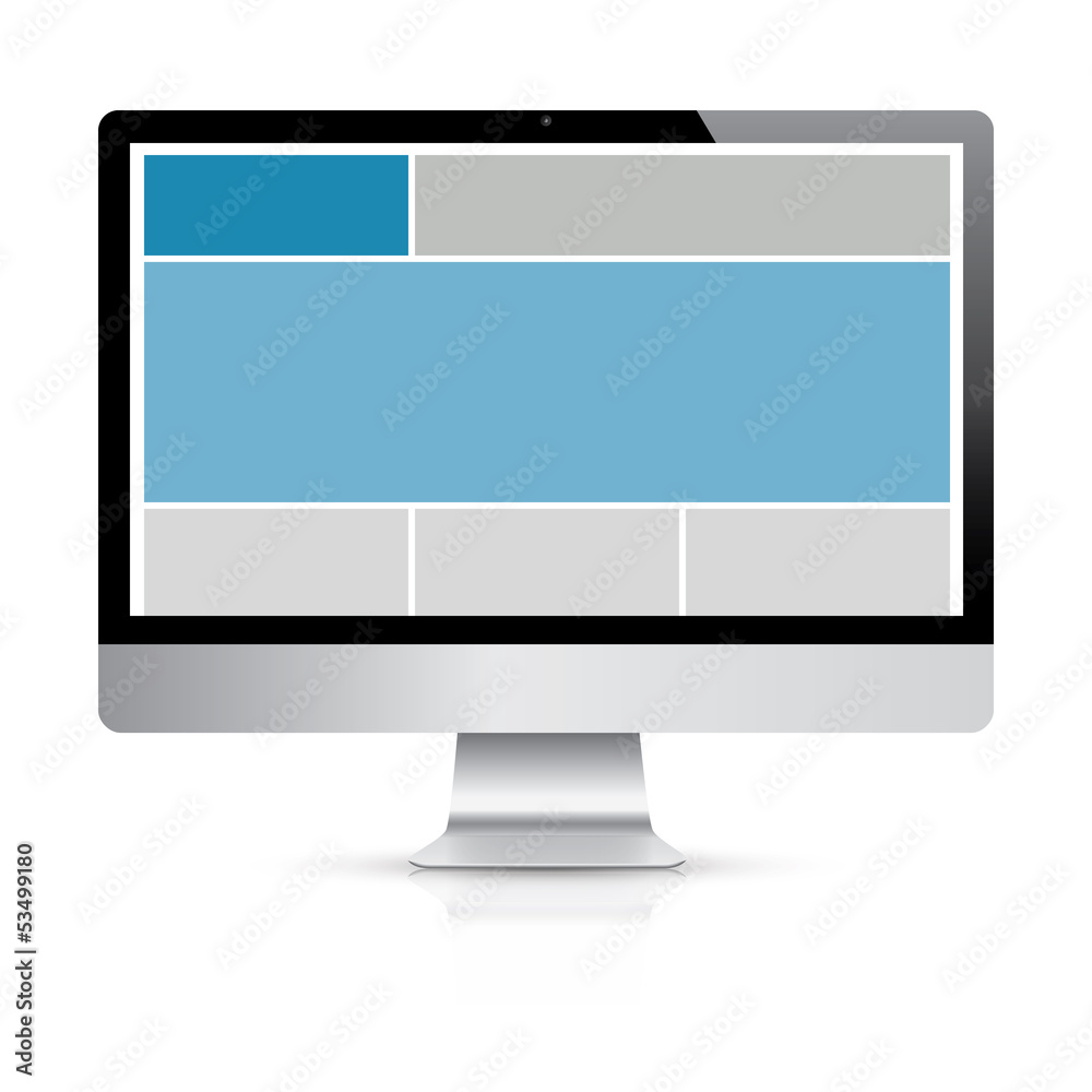 Wall mural highly detailed responsive grid desktop computer vector