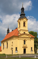 Fototapeta na wymiar Dobris church. Czech republic.