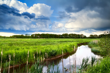 beautiful cloudscape over river
