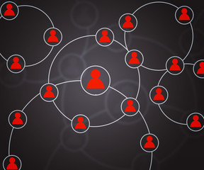 Red Social Circles Network Backdrop Image