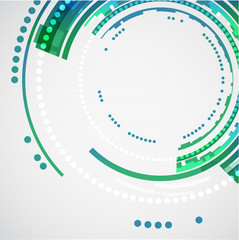 Obraz premium Abstract technical background with green circles.