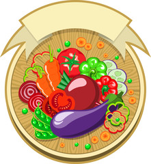 Vegetables sticker with slices