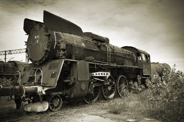 Fototapeta na wymiar An old locomotive
