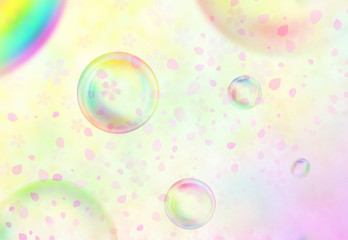 シャボン玉と桜吹雪