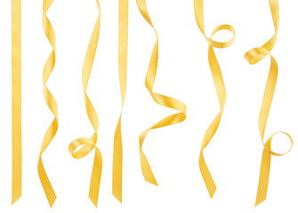 Gold ribbon collection on white, clipping path - 53512733