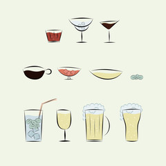 Icons beverages.