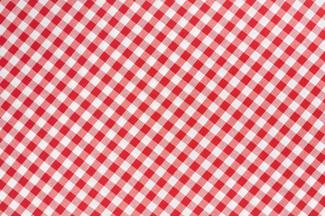 Tablecloth red and white diagonal texture background